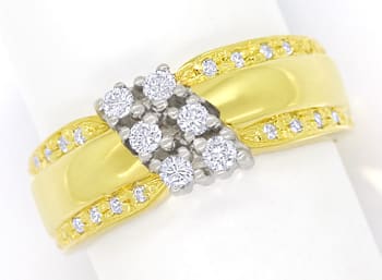 Foto 1 - Design-Bandring mit Brillanten und Diamanten 585er Gold, Q1427