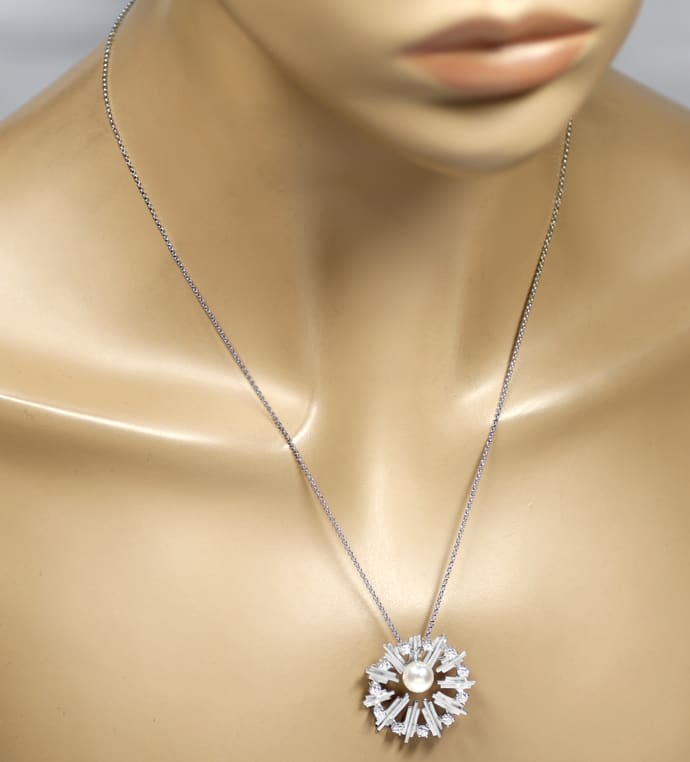 Foto 5 - Exquisites Diamanten-Perle-Collier Weißgold, R1049