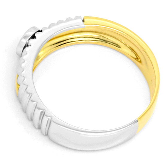 Foto 3 - Designer-Ring Brillantsolitär Gelbgold-Weißgold, S3850