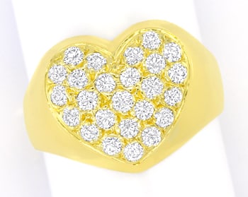 Foto 1 - Diamantring Herz 0,70ct Brillanten Gelbgold, S5064