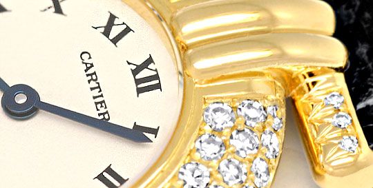 Foto 3 - Cartier Colisee Diamantgehäuse Damenarmbanduhr 18K Gold, U1203